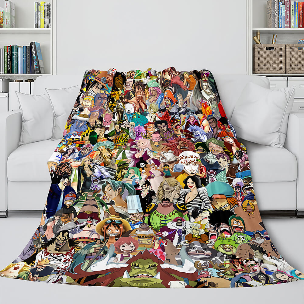 Anime One Piece Straw Hat Pirates Super Soft Flannel Throw Bed Blanket (Online Order Only)