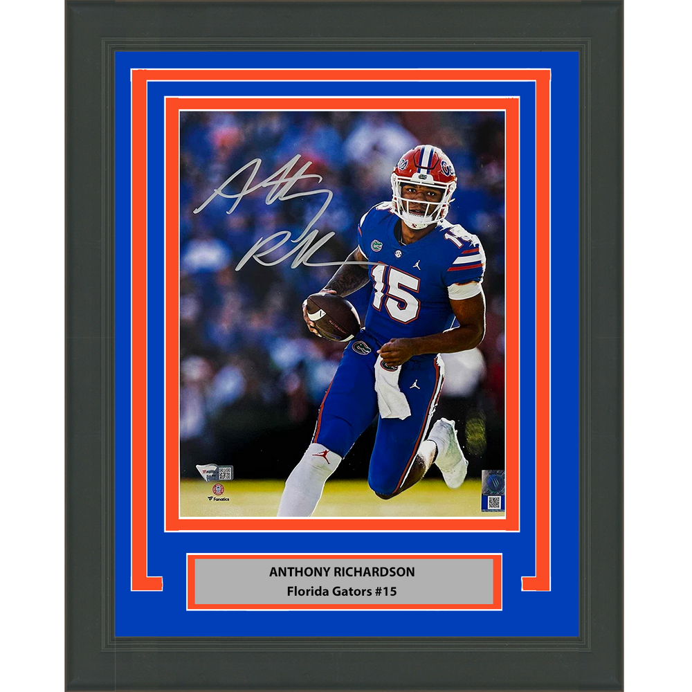 Framed Autographed/Signed Anthony Richardson Florida Gators 8x10 College Football Photo Fanatics COA (ONLINE ORDER ONLY)