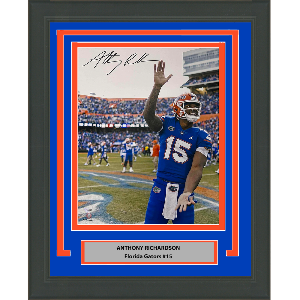Framed Autographed/Signed Anthony Richardson Florida Gators 16x20 College Football Photo Fanatics COA (ONLINE ORDER ONLY)