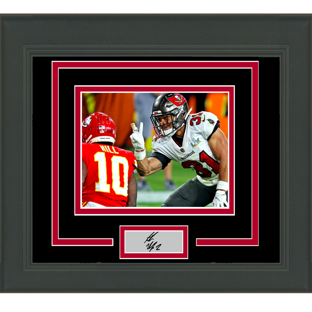 Framed Antoine Winfield Jr Facsimile Laser Engraved Signature Auto Tampa Bay Buccaneers 11x14 Football Photo (ONLINE ORDER ONLY)