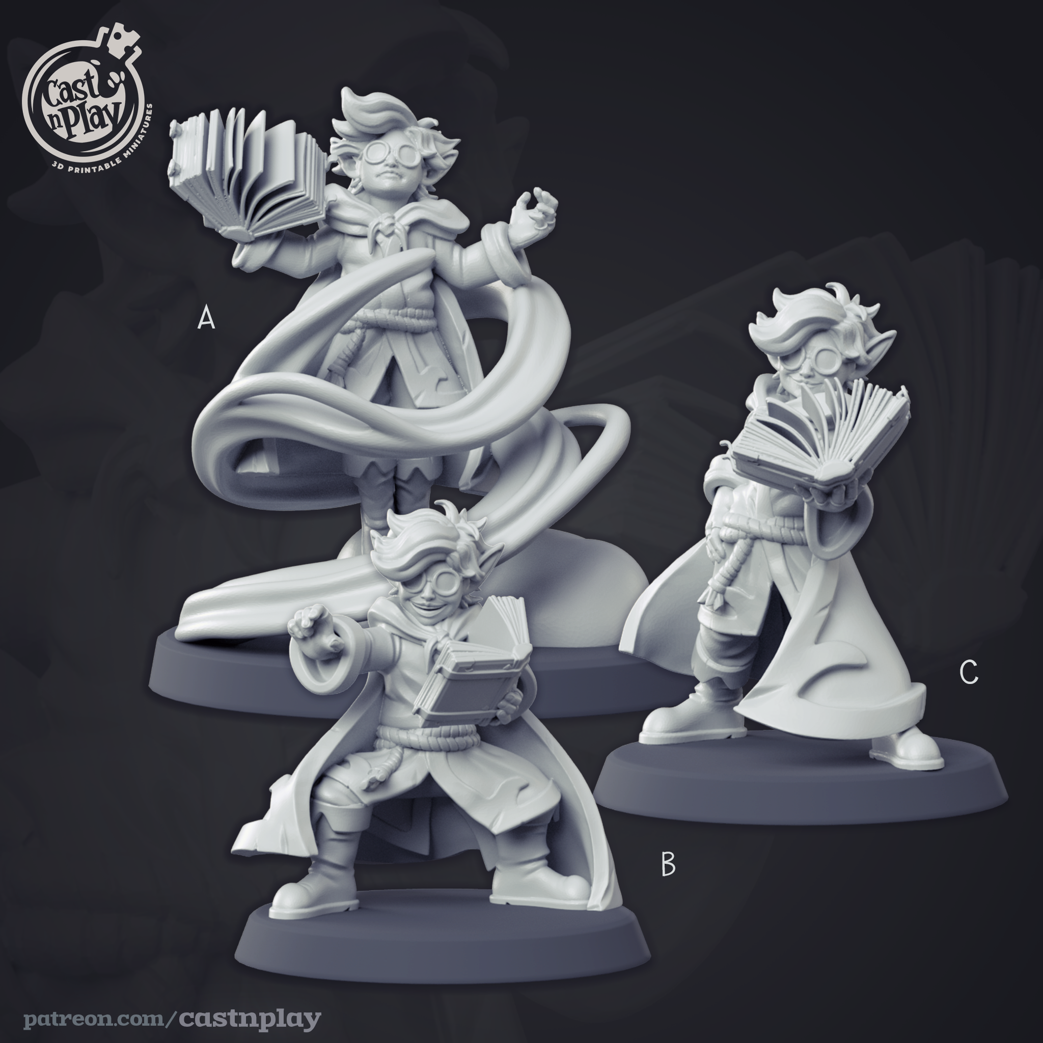 3D Printed Cast n Play Apprentice Wizard Wizards Guild Set 28mm 32mm D&D (Online Only)