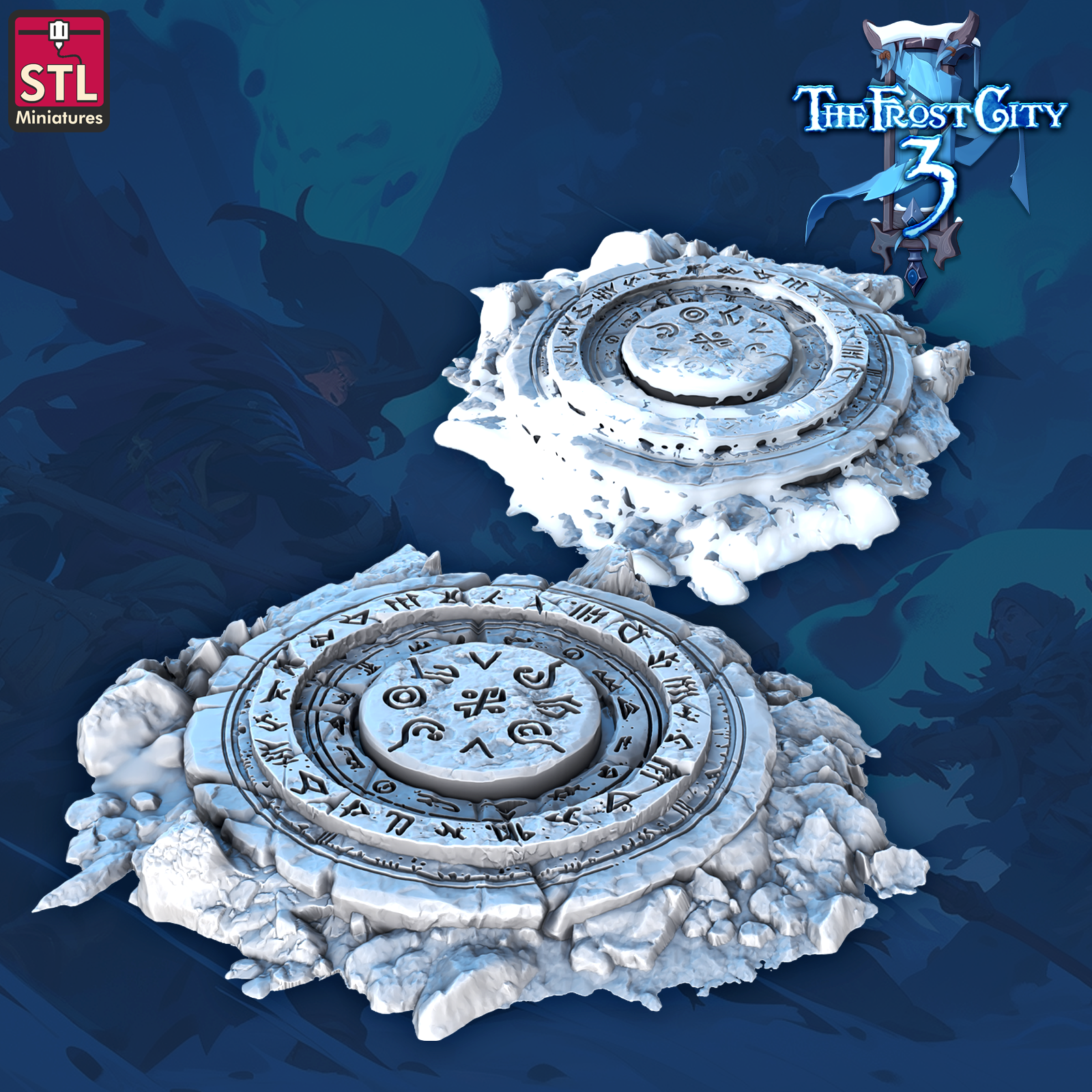 3D Printed STL Miniatures Arcane Disc Core Props The Frost City 3 28 - 32mm War Gaming D&D (Online Only)
