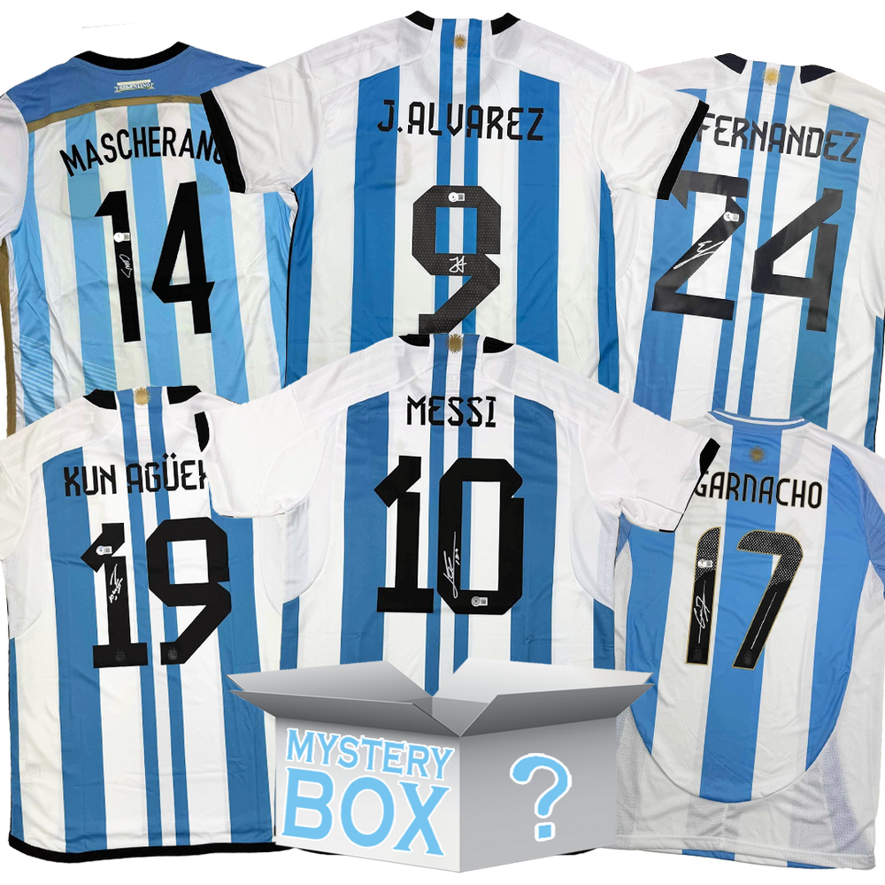 Argentina Soccer Autographed/Signed Jersey Mystery Box with PSA JSA or Beckett COA