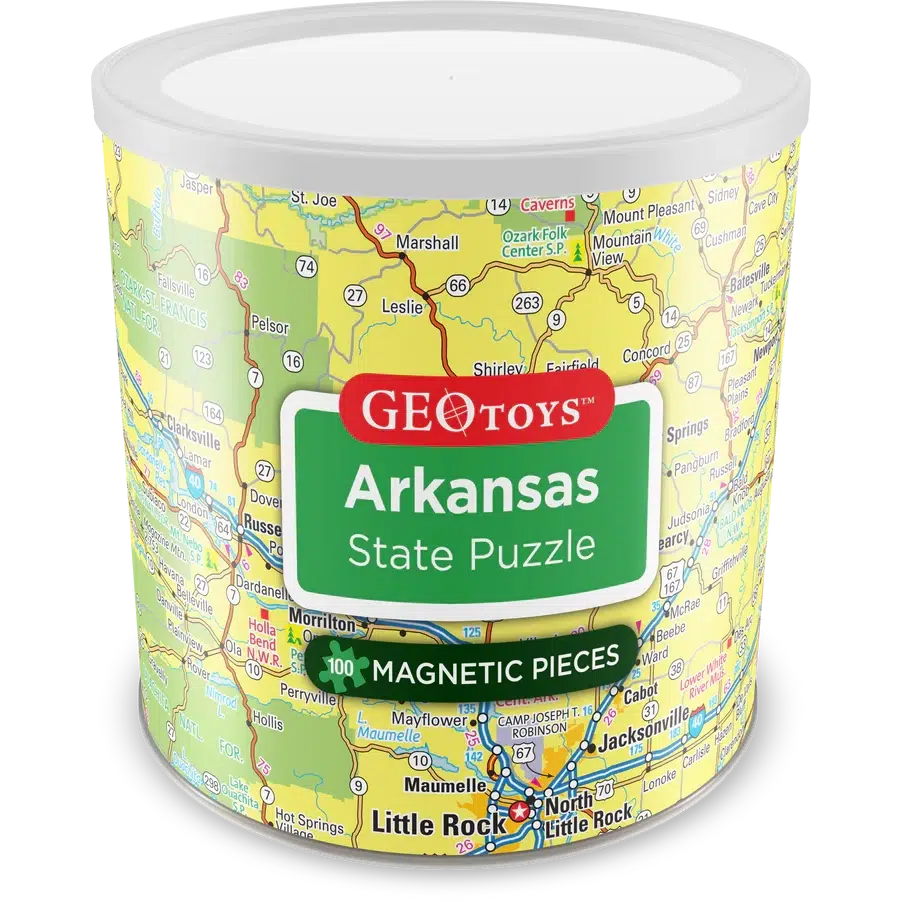 Arkansas State 100 Piece Magnetic Jigsaw Puzzle Geotoys (ONLINE ORDER ONLY)