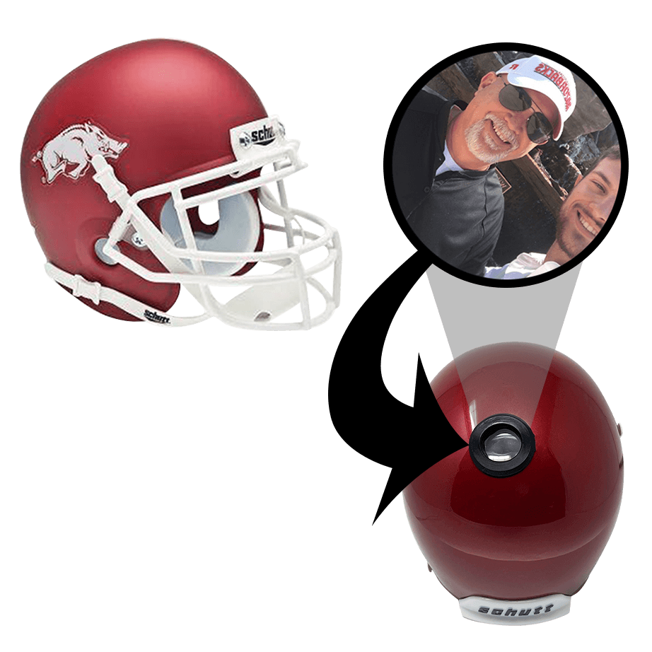 Arkansas Razorbacks College Football Collectible Mini Helmet - Picture Inside - FANZ Collectibles (Online Order Only) (ONLINE ORDER ONLY)