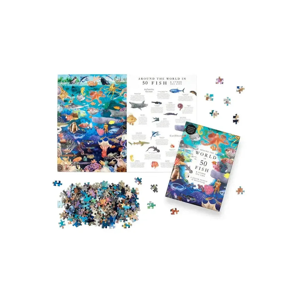 Around the World in 50 Fish 1000 Piece Jigsaw Puzzle Laurence King