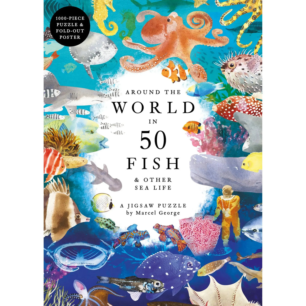 Around the World in 50 Fish 1000 Piece Jigsaw Puzzle Laurence King