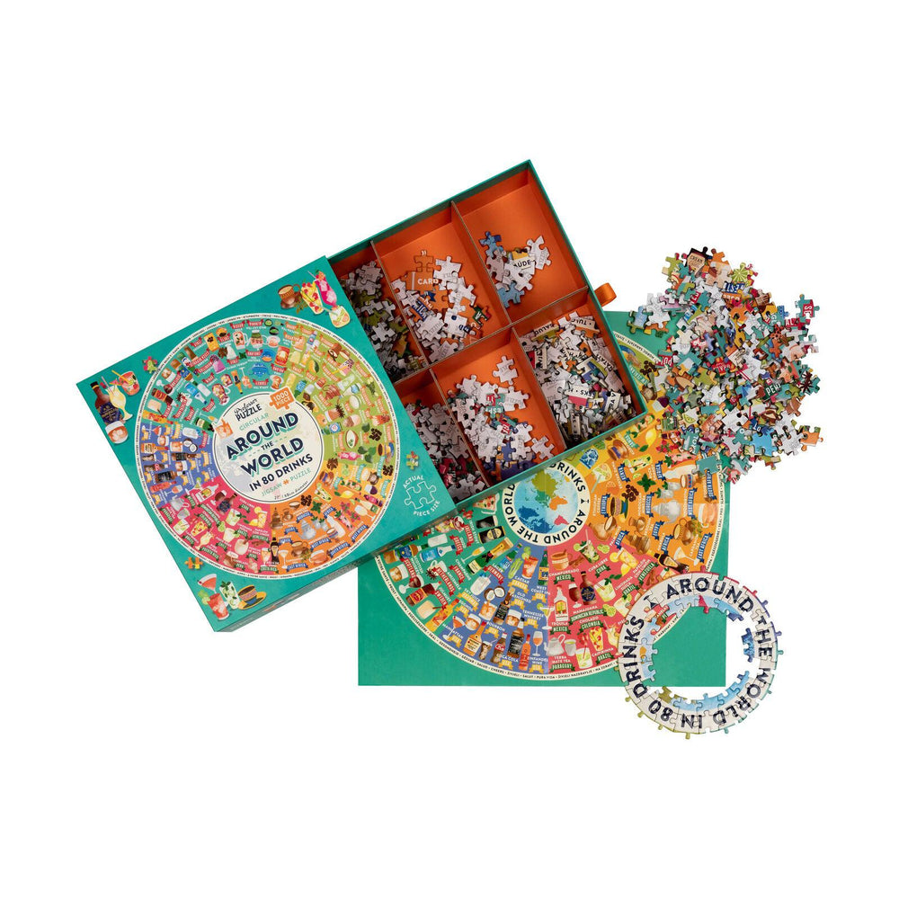 Around the World in 80 Drinks 1000 Piece Circular Jigsaw Puzzle Professor Puzzle (ONLINE ORDER ONLY)