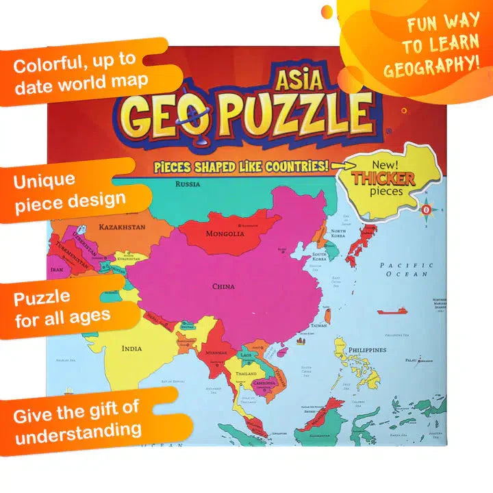 Asia GeoPuzzle 50 Piece Jigsaw Puzzle Geotoys (ONLINE ORDER ONLY)