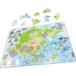 Asia Topographic Map 63 Piece Tray Jigsaw Puzzle Larsen