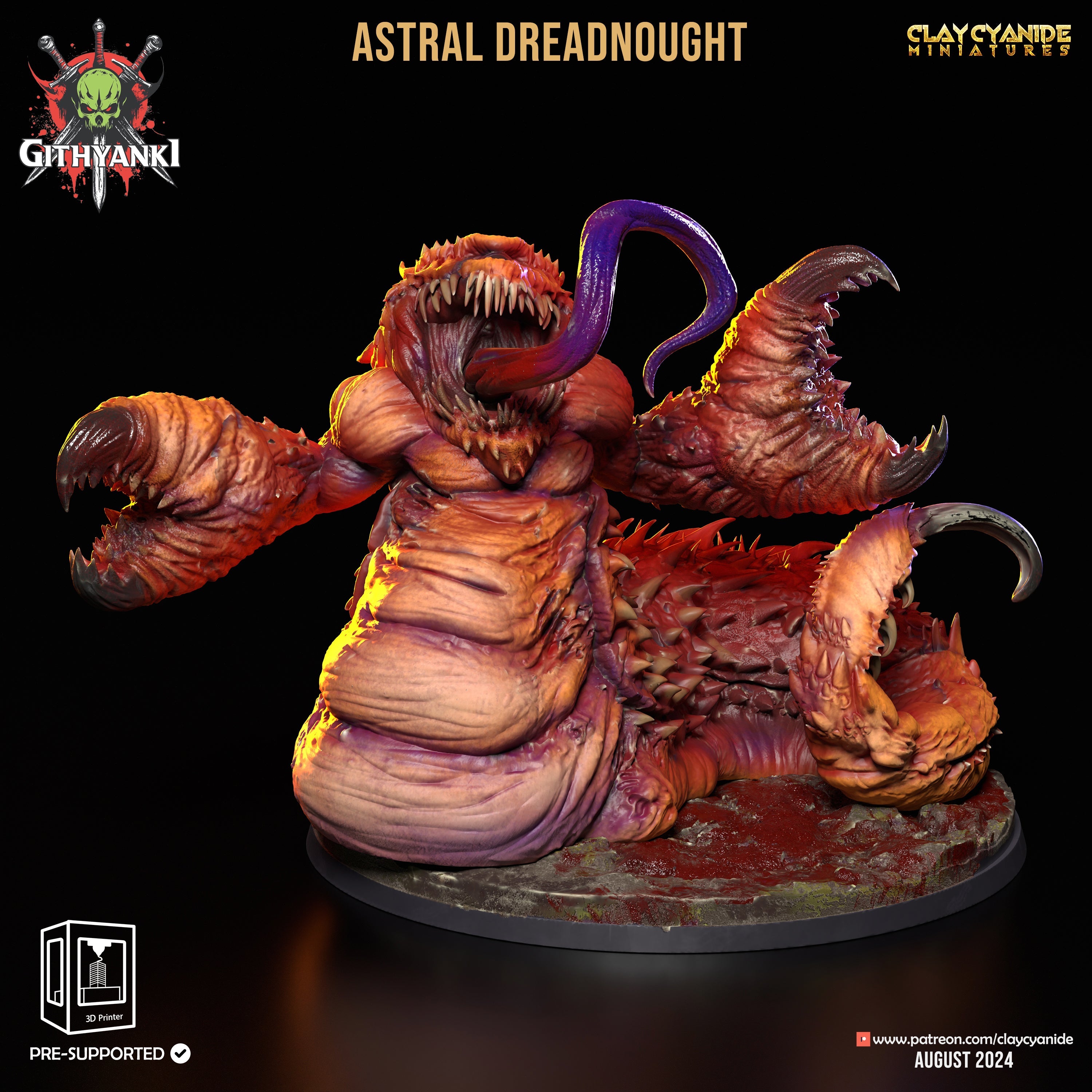 3D Printed Clay Cyanide Astral Dreadnought Githyanki Faction 28 32 mm D&D (Online Only)