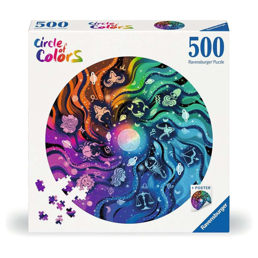 Astrology "Circle of Colors" 500 Piece Round Jigsaw Puzzle Ravensburger (ONLINE ORDER ONLY)