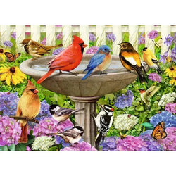 At the Birdbath 500 Large Piece Jigsaw Puzzle Ravensburger