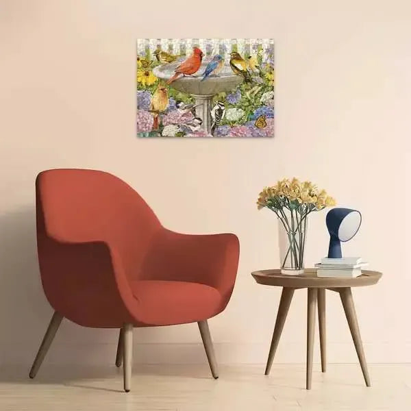 At the Birdbath 500 Large Piece Jigsaw Puzzle Ravensburger