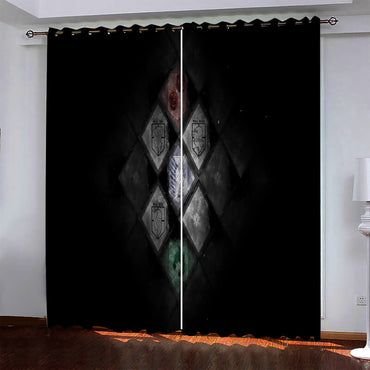 Attack On Titan Pattern Curtains Blackout Window Drapes (Online Order Only)