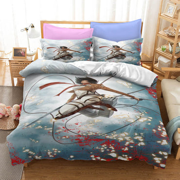 Attack on Titan Bedding Set Pattern Quilt Cover Without Filler (Online Order Only)