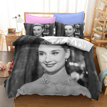 Audrey Hepburn Cosplay Bedding Set Quilt Cover Without Filler (Online Order Only)