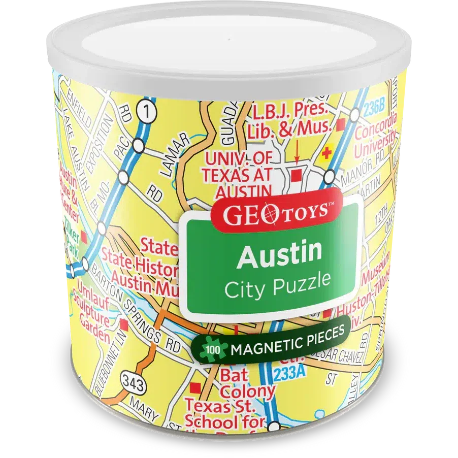 Austin City 100 Piece Magnetic Jigsaw Puzzle Geotoys (ONLINE ORDER ONLY)