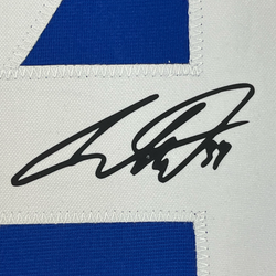 Framed Facsimile Autographed Auston Matthews 35x39 Toronto Blue Reprint Laser Auto Hockey Jersey (ONLINE ORDER ONLY)