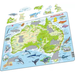 Australia Topographic Map 65 Piece Tray Jigsaw Puzzle Larsen