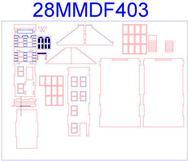 28mm "Brownstone" Row House (MDF) - 28MMDF403 (Online Order Only)