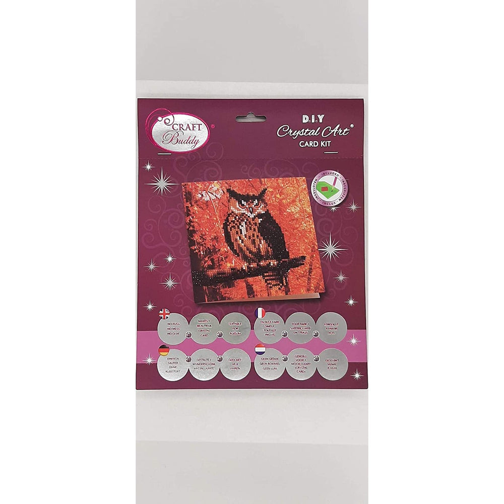 Autumn Owl Crystal Art Card Kit Craft Buddy (ONLINE ORDER ONLY)