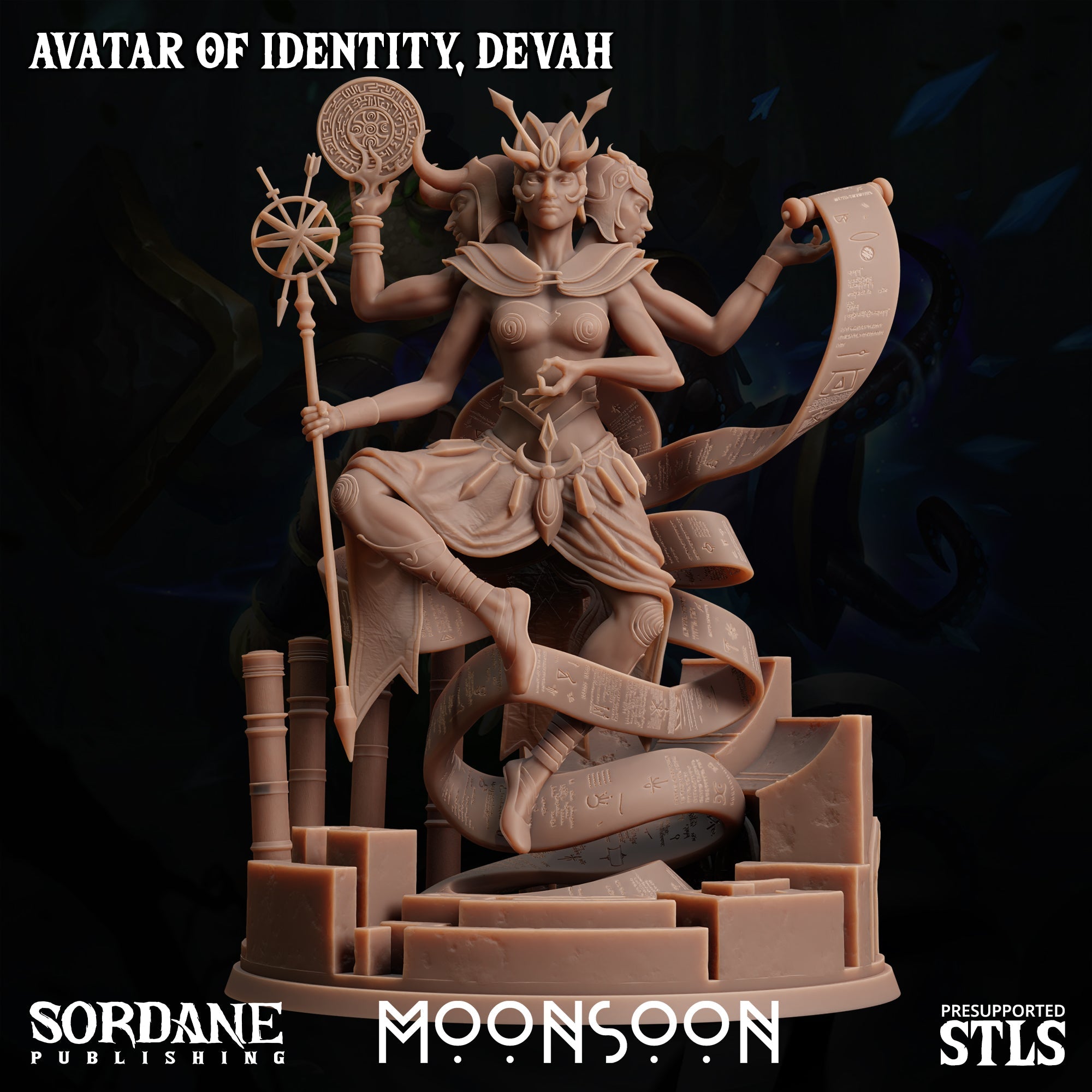 3D Printed Sordane Publishing Avatar of Identity Devah Moonsoon 28 32mm D&D (Online Only)