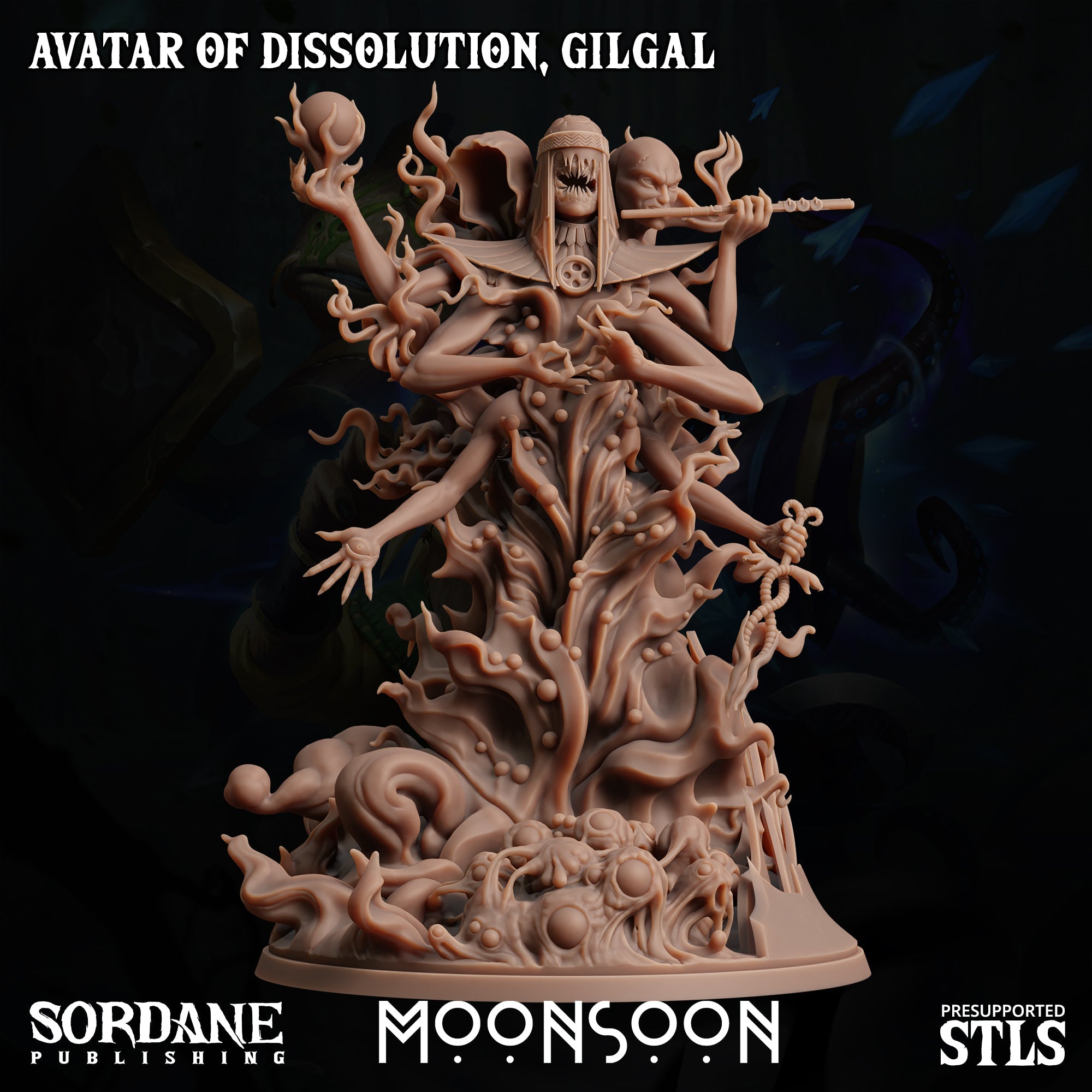 3D Printed Sordane Publishing Avatar of Dissolution Gilgal Moonsoon 28 32mm D&D (Online Only)