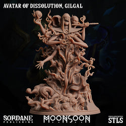 3D Printed Sordane Publishing Avatar of Dissolution Gilgal Moonsoon 28 32mm D&D (Online Only)