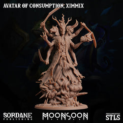 3D Printed Sordane Publishing Avatar of Consumption Ximmix Moonsoon 28 32mm D&D (Online Only)