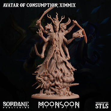 3D Printed Sordane Publishing Avatar of Consumption Ximmix Moonsoon 28 32mm D&D (Online Only)