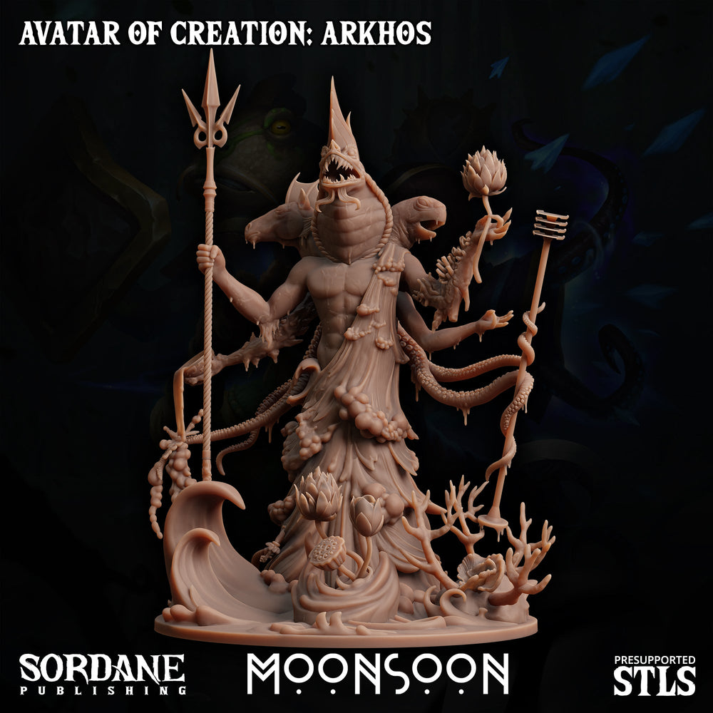 3D Printed Sordane Publishing Avatar of Creation Arkhos Moonsoon 28 32mm D&D (Online Only)