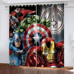 Avengers Curtains Pattern Blackout Window Drapes (Online Order Only)