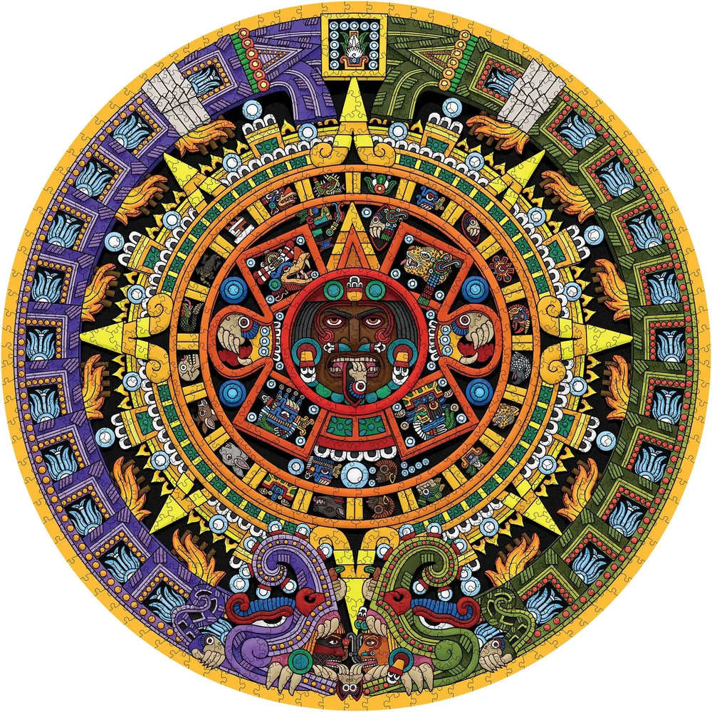 Aztec Sun Stone 1000 Piece Circular Jigsaw Puzzle Pomegranate (ONLINE ORDER ONLY)