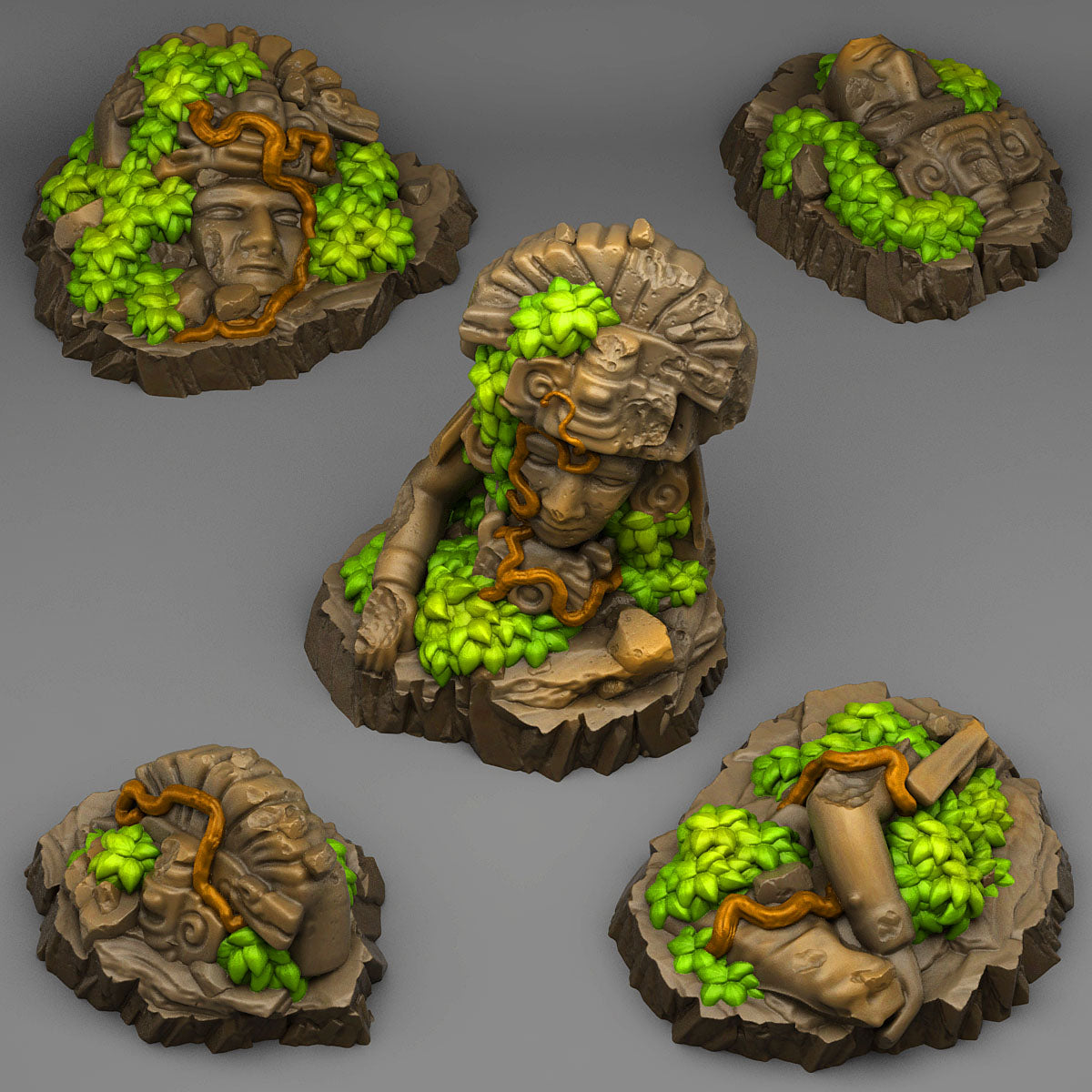 3D Printed Fantastic Plants and Rocks Aztec Ruins 28mm - 32mm D&D Wargaming (Online Only)