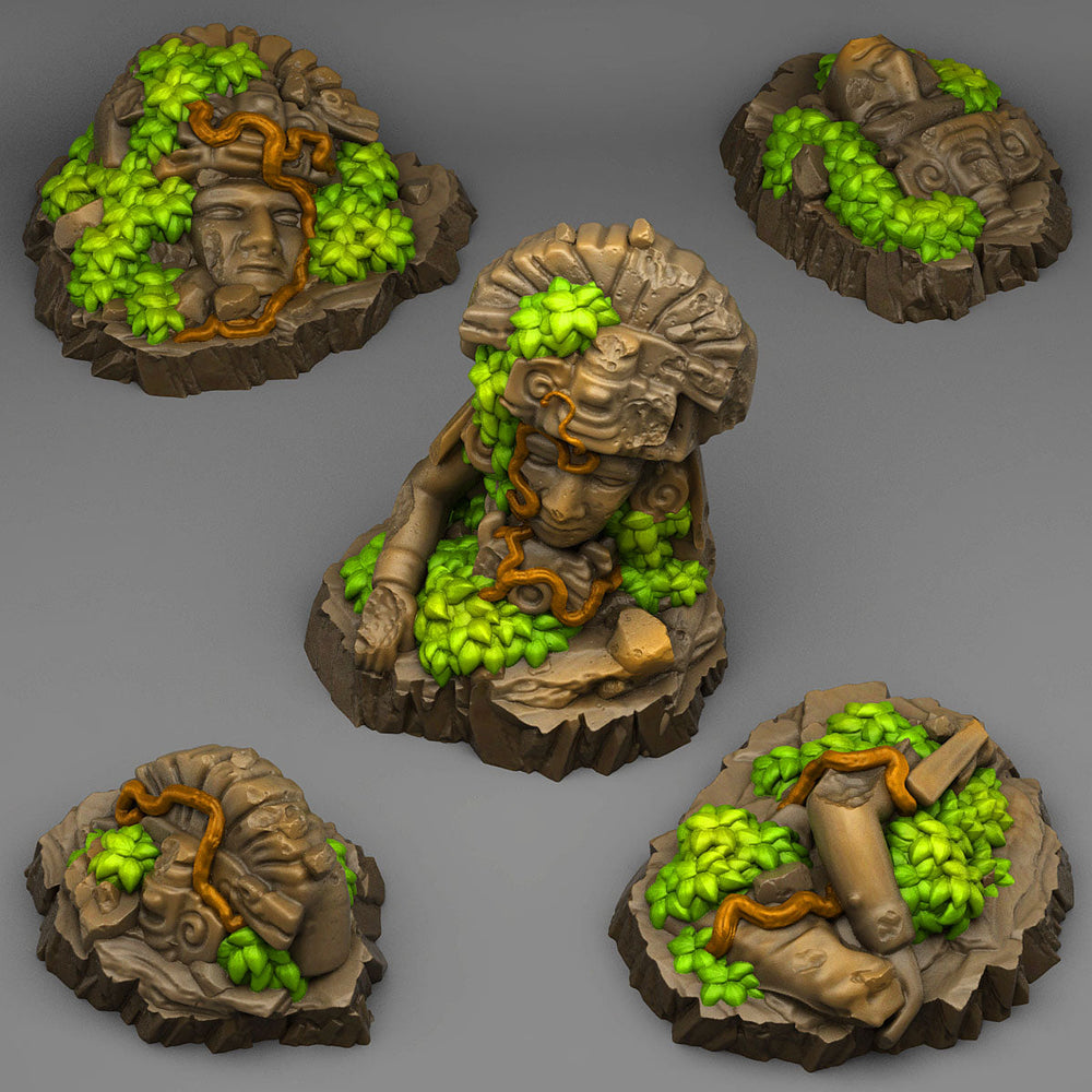 3D Printed Fantastic Plants and Rocks Aztec Ruins 28mm - 32mm D&D Wargaming (Online Only)