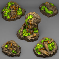 3D Printed Fantastic Plants and Rocks Aztec Ruins 28mm - 32mm D&D Wargaming (Online Only)