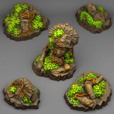3D Printed Fantastic Plants and Rocks Aztec Ruins 28mm - 32mm D&D Wargaming (Online Only)