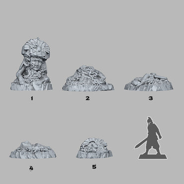 3D Printed Fantastic Plants and Rocks Aztec Ruins 28mm - 32mm D&D Wargaming (Online Only)