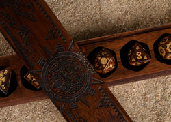 Pre-Order || Aztec Mahogany Obsidian Stone Dice Set - Dice Around the World Collection