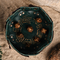 Pre-Order || Aztec Mahogany Obsidian Stone Dice Set - Dice Around the World Collection