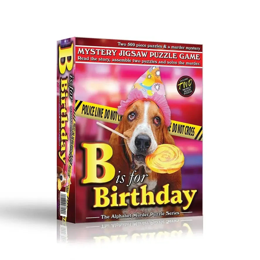 B is for Birthday Set of 2 500 Piece Mystery Jigsaw Puzzles TDC