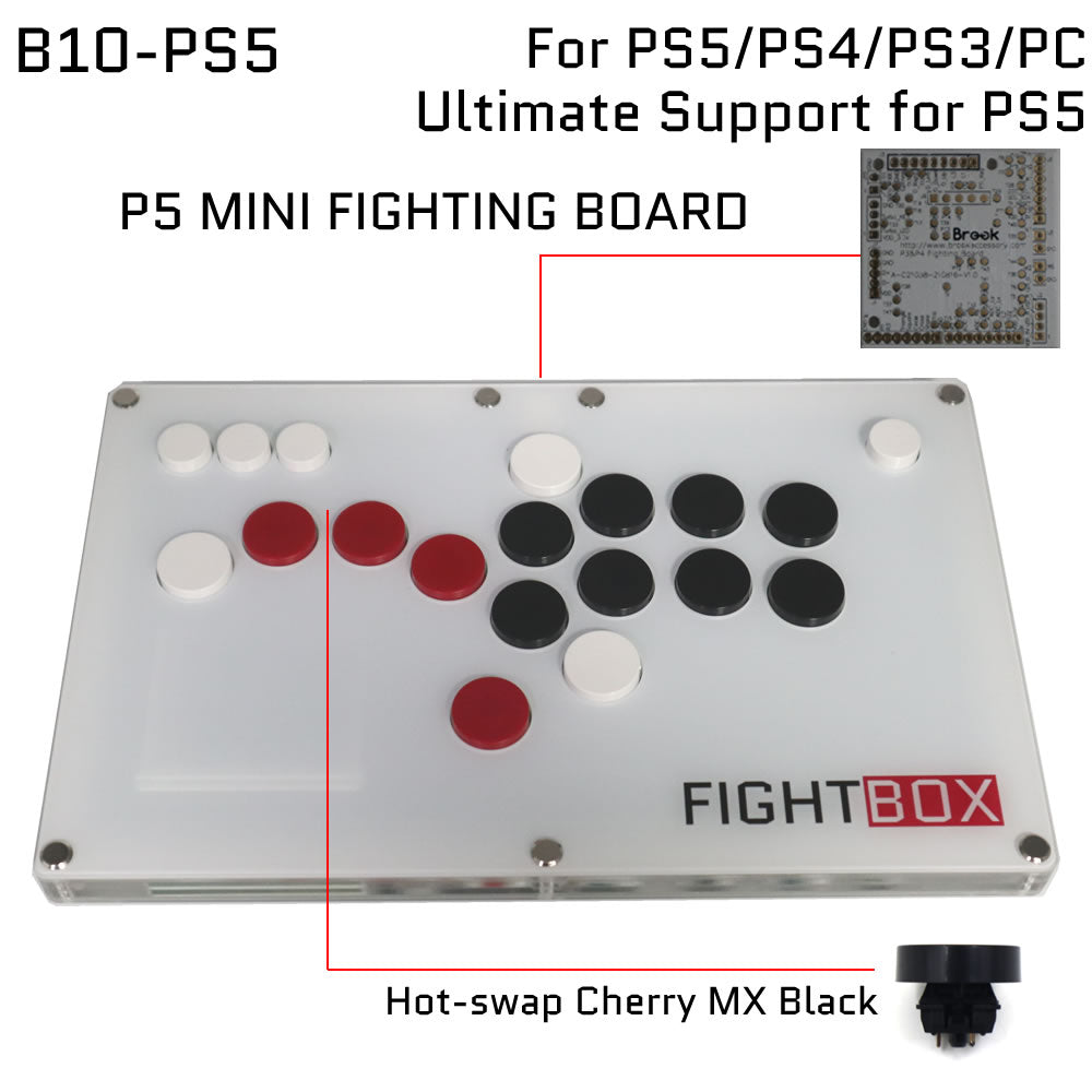 FightBox B10 All Button Leverless Arcade Controller – Ultra-Thin Cherry MX Fight Stick for PC, PS5, Xbox & Switch (Online Only)