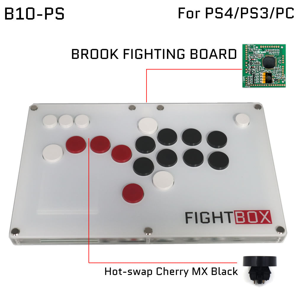 FightBox B10 All Button Leverless Arcade Controller – Ultra-Thin Cherry MX Fight Stick for PC, PS5, Xbox & Switch (Online Only)