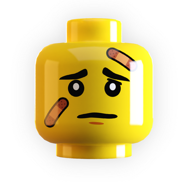 Band-Aids on Minifig Head made using LEGO part (Online Order Only)