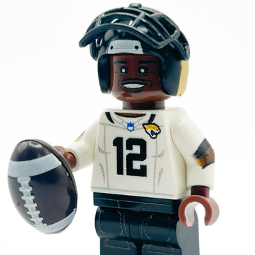 #12 WR/CB Jax Football Player Minifig made using LEGO parts - B3 Customs (Online Order Only)