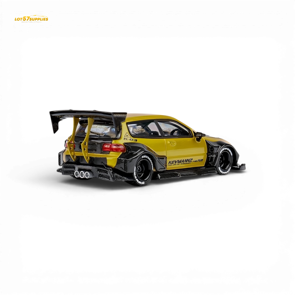 (Pre-Order) DCM Kevmannz Civic EG Ver.1 - Gold Carbon Fiber Long Tail 1:64 (ONLINE ORDER ONLY)