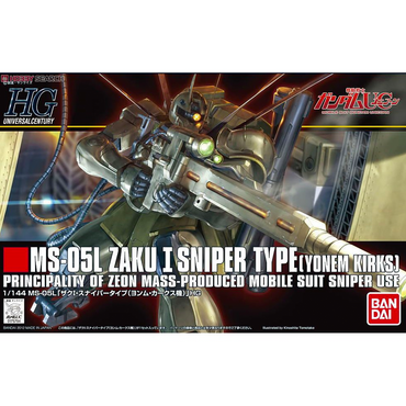 Bandai Spirits: Gundam - HGUC 1/144 MS-05L Zaku I Sniper (Yonem Kirks Custom) Model Kit #137 (ONLINE ORDER ONLY)