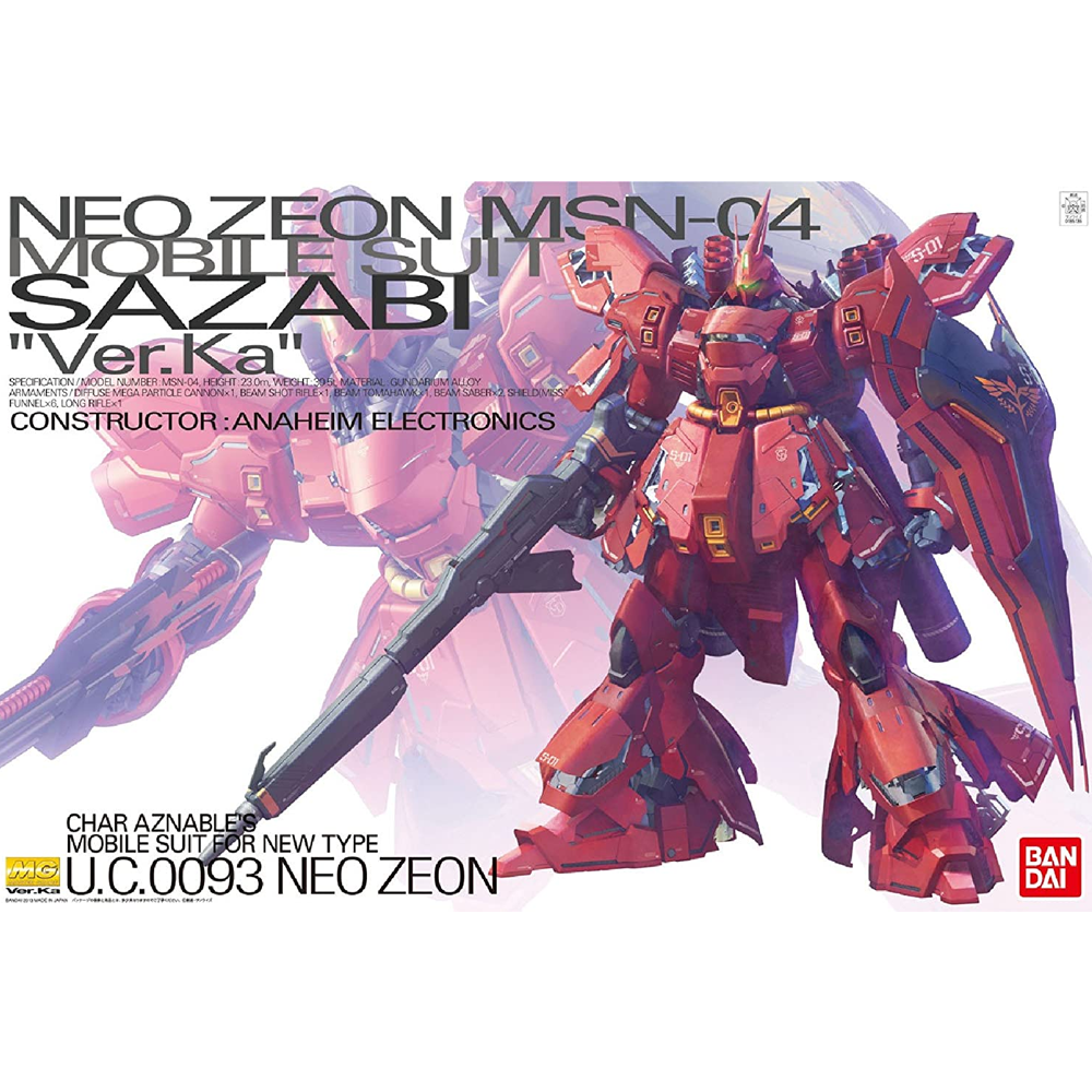 Bandai Spirits: Char's Counterattack - Sazabi (Ver. Ka) MG 1/100 Scale Model Kit (ONLINE ORDER ONLY)