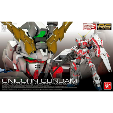 Bandai Hobby: Gundam UC - RG 1/144 Unicorn Gundam (Full Psycho-Frame) Model Kit #25 (ONLINE ORDER ONLY)